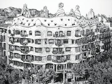 Casa Mila. 22x30" Ink on paper, 2004