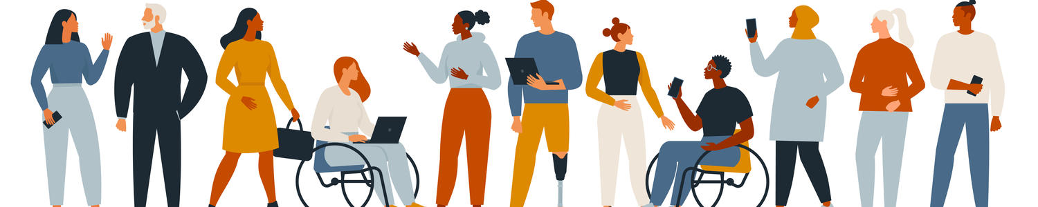 collection of people standing in a line