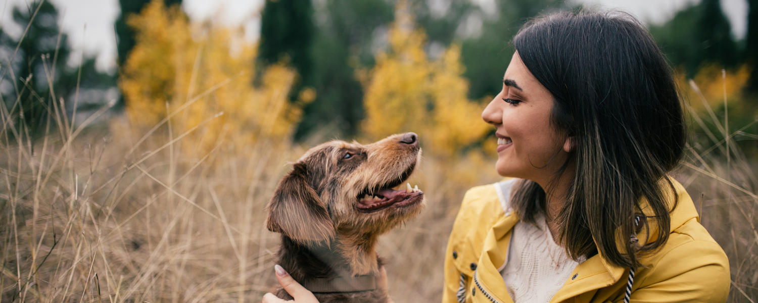 lady and dog