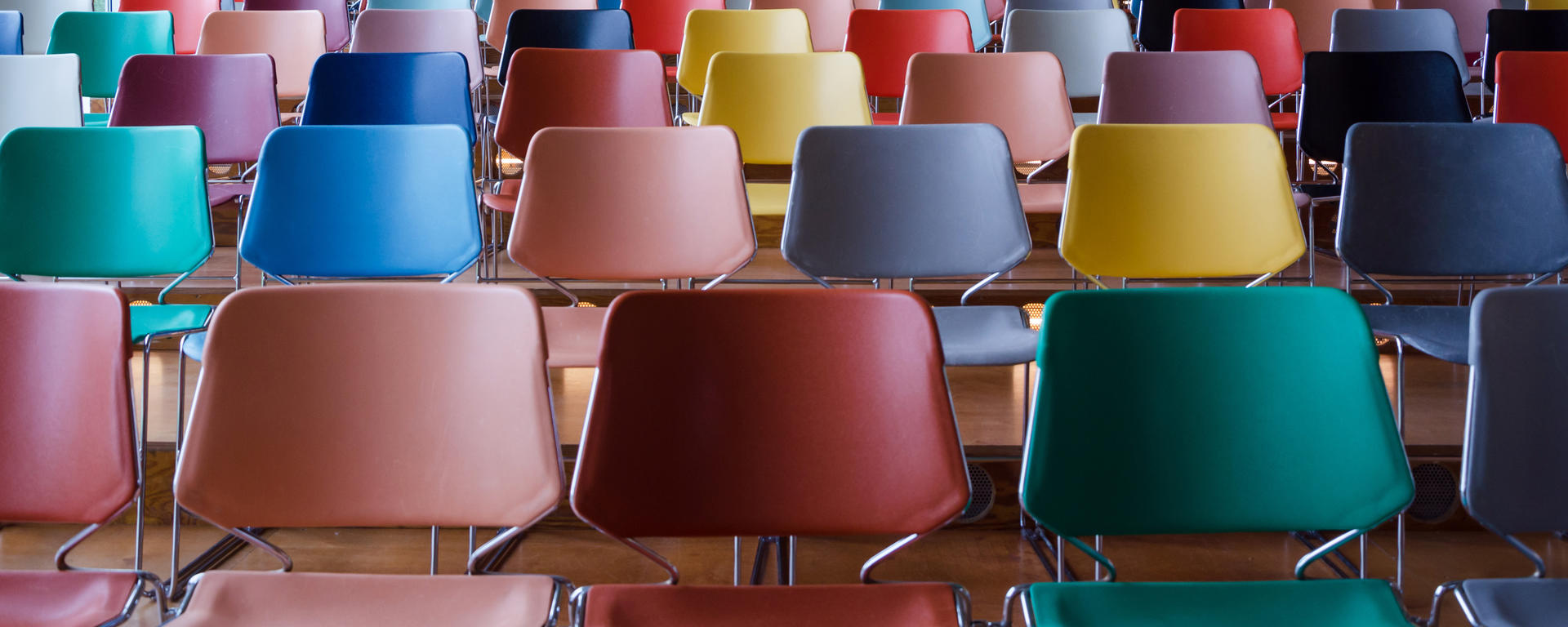 Image of different coloured chairs