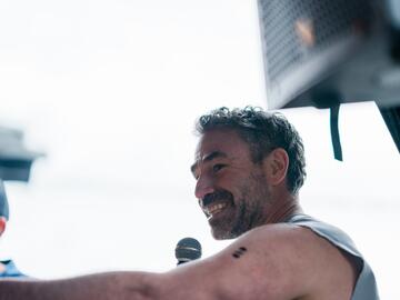 man on microphone