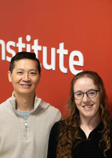 Minh Dang Nguyen, left, and Milène Vandal, first author on Neuron paper that finds vascular system holds clues to Alzheimer's.